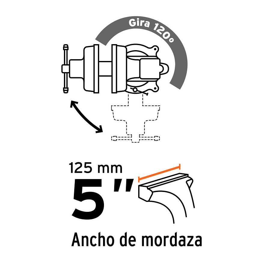 Prensa de banco tipo Europeo Truper 100240, hierro nodular, 5'