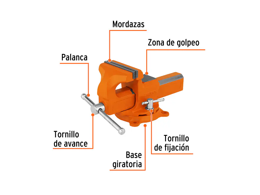 Prensa de banco tipo Europeo Truper 100199, hierro nodular, 4'