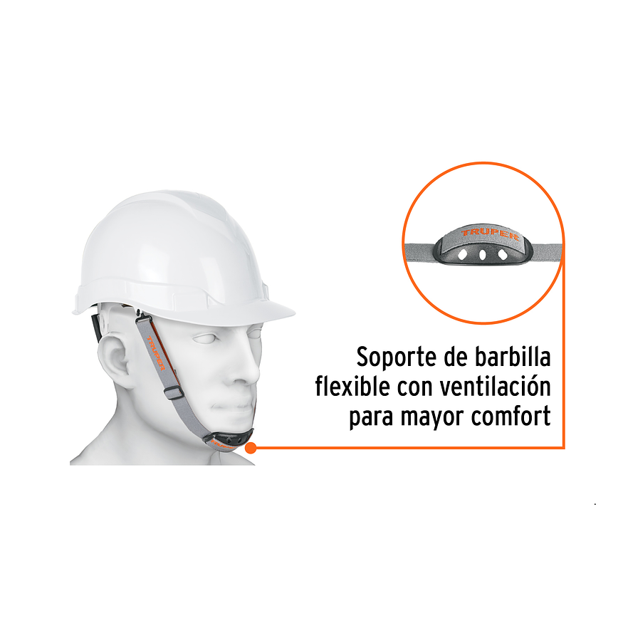 Barbuquejo con barbilla para casco de seguridad industrial Truper 12338 2