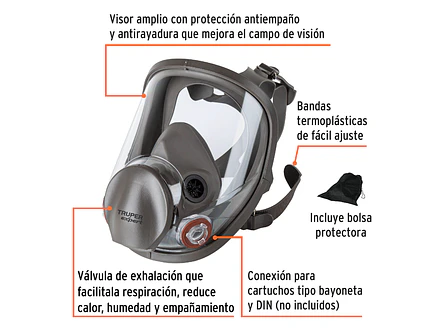 Respirador Truperfesional Truper 102530, de Cara Completa - Foto 2 | aztools.co