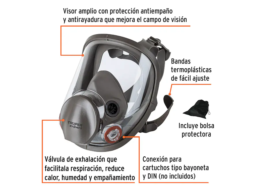 Respirador Truperfesional Truper 102530, de Cara Completa - Foto 2 | aztools.co