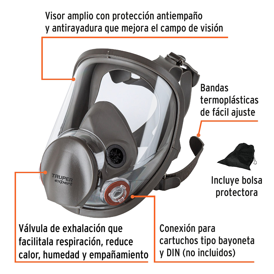 Respirador Truperfesional Truper 102530, de Cara Completa 2