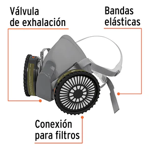 Kit respirador profesional con cartuchos multigas Truper 13730