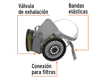  Kit respirador profesional con cartuchos multigas Truper 13730 - Foto 2 | aztools.co