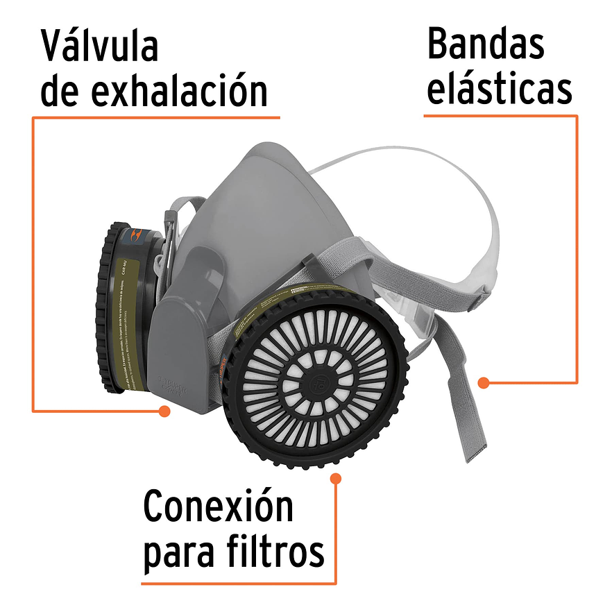 Kit respirador profesional con cartuchos multigas Truper 13730 2