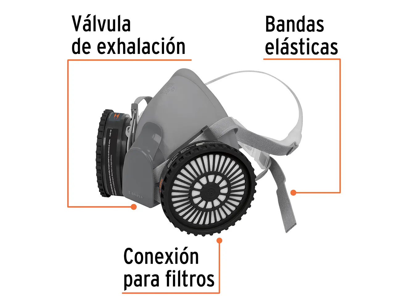 Kit respirador profesional con cartuchos pintura y pesticida Truper 13731 - Foto 2 | aztools.co