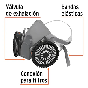 Kit respirador profesional con cartuchos pintura y pesticida Truper 13731