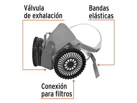 Kit respirador profesional con cartuchos pintura y pesticida Truper 13731 - Foto 2 | aztools.co