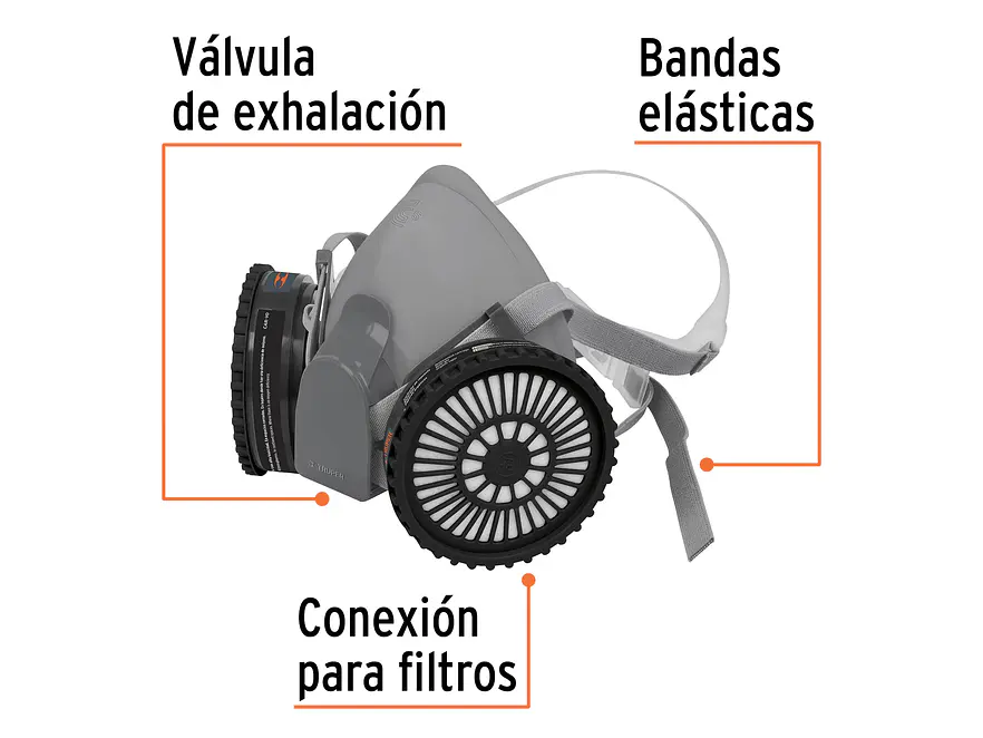 Kit respirador profesional con cartuchos pintura y pesticida Truper 13731 - Foto 2 | aztools.co
