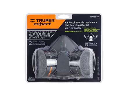 Kit respirador profesional con cartuchos pintura y pesticida Truper 13731 - Foto 3 | aztools.co