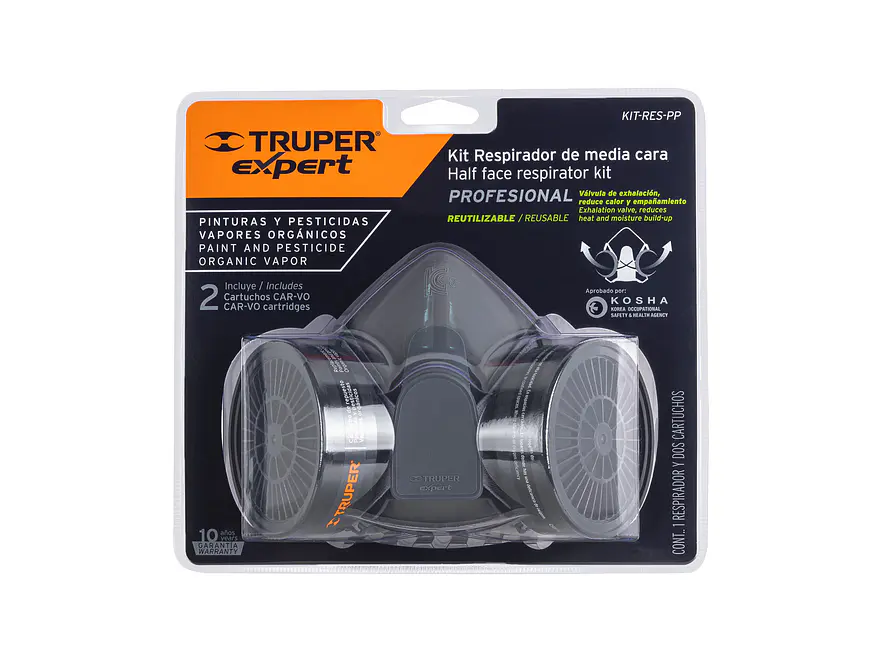 Kit respirador profesional con cartuchos pintura y pesticida Truper 13731 - Foto 3 | aztools.co