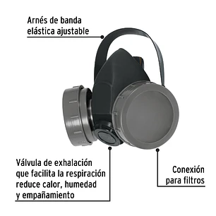 Respirador Pretul 23391 Sin Cartucho, 2 filtros