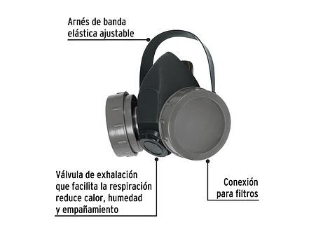 Respirador Pretul 23391 Sin Cartucho, 2 filtros - Foto 2 | aztools.co