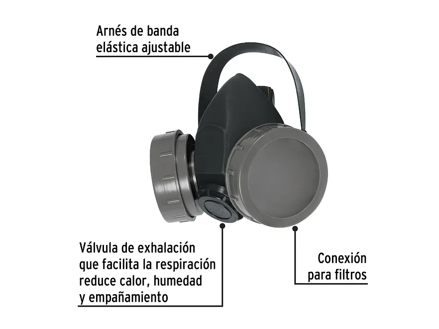 Respirador Pretul 23391 Sin Cartucho, 2 filtros - Foto 2 | aztools.co
