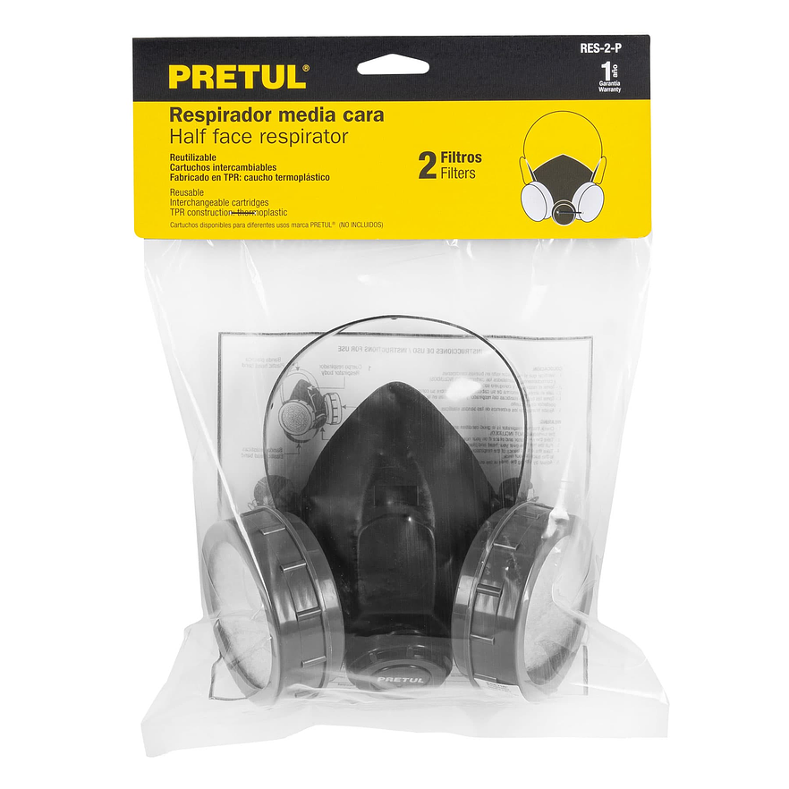 Respirador Pretul 23391 Sin Cartucho, 2 filtros 3