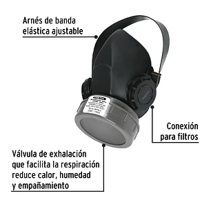 Respirador sin cartucho, 1 filtro, Pretul 23390