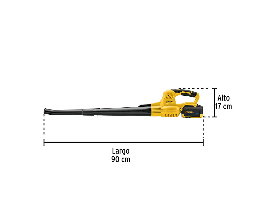 Sopladora Inalámbrica Pretul 28274, 20V, con 1 Batería 4Ah - Foto 3 | aztools.co