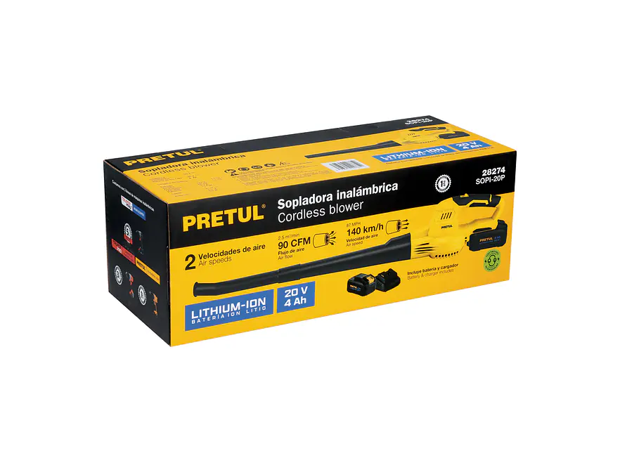 Sopladora Inalámbrica Pretul 28274, 20V, con 1 Batería 4Ah - Foto 4 | aztools.co