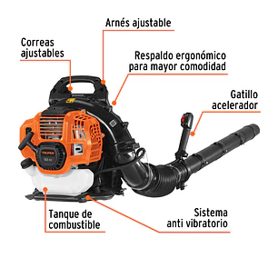Sopladora a Gasolina Truper 102970, 53cc, Tipo Mochila