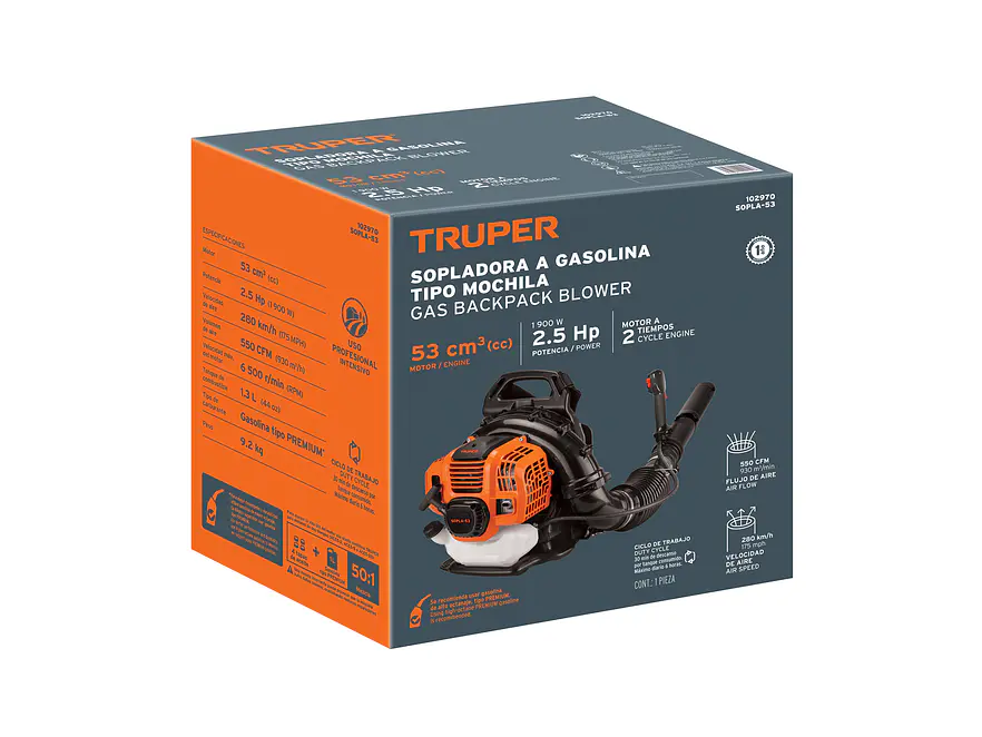Sopladora a Gasolina Truper 102970, 53cc, Tipo Mochila - Foto 4 | aztools.co