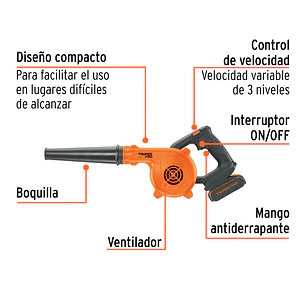 Sopladora para Taller Truper 103265, 20V, 1 Batería 2Ah