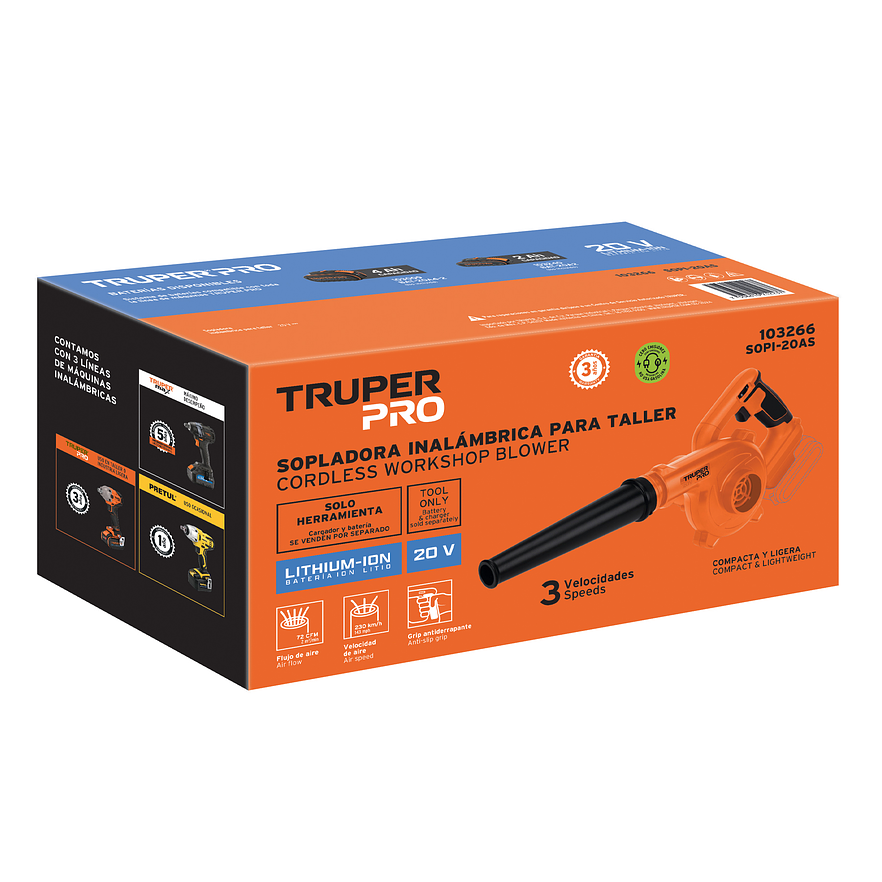 Sopladora para Taller Truper 103266, 20V, Sin Accesorios - Foto 4 | aztools.co
