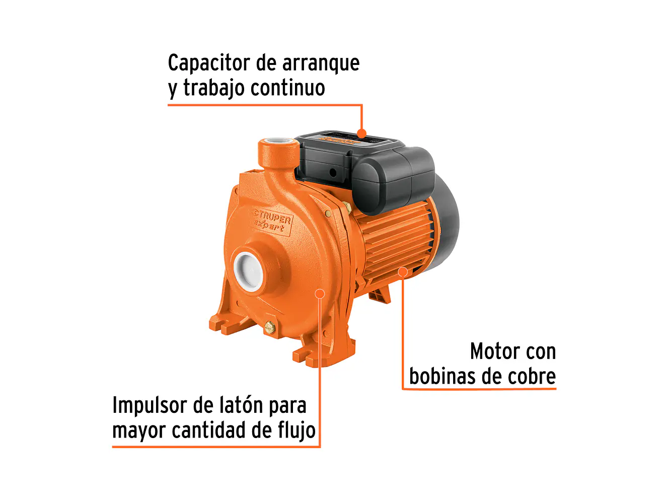 Bomba Centrífuga para Agua Truper 10066, 2 HP, Modelo Europeo - Foto 2 | aztools.co