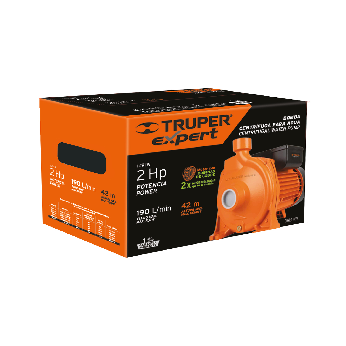 Bomba Centrífuga para Agua Truper 10066, 2 HP, Modelo Europeo 6