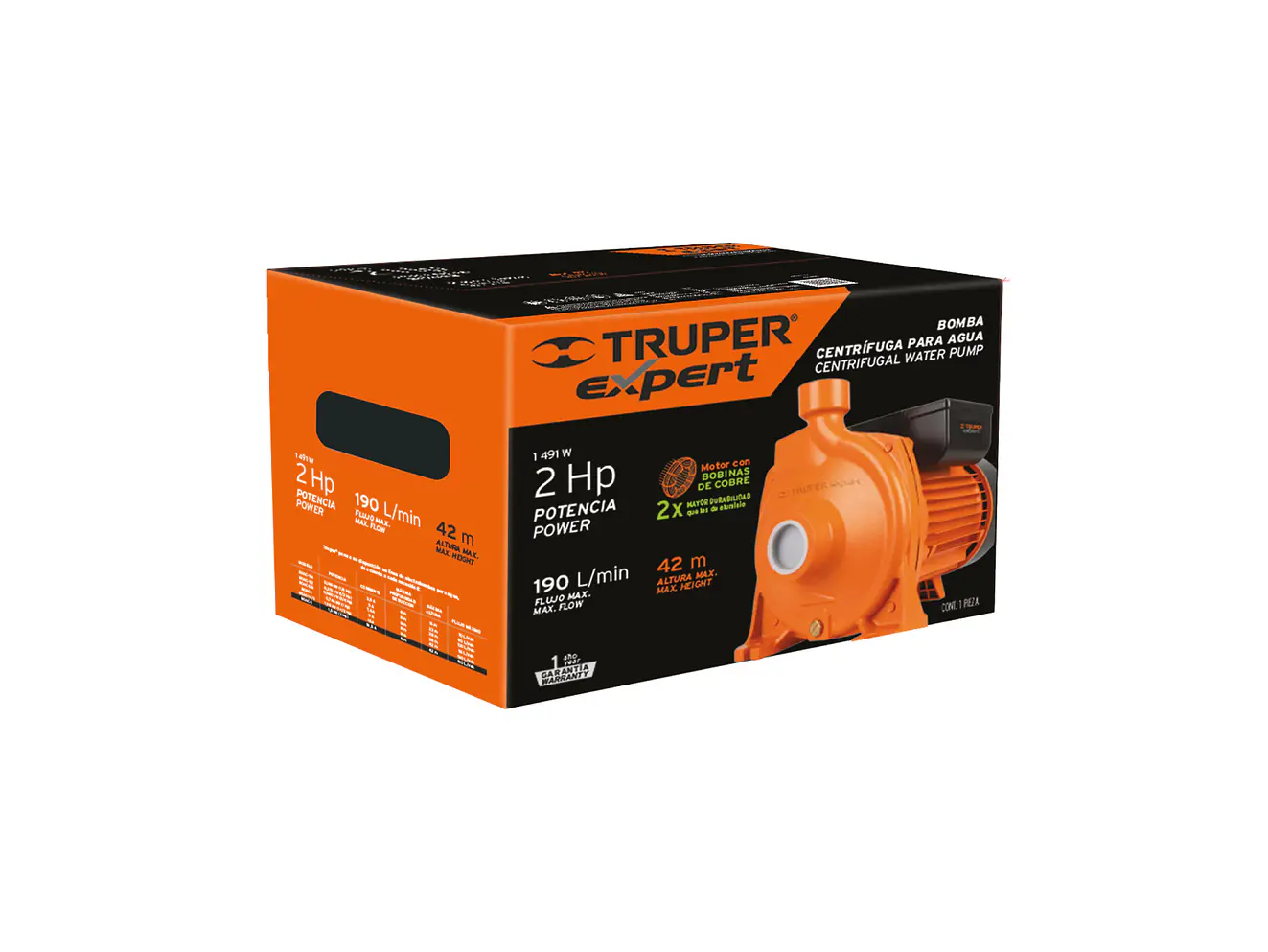 Bomba Centrífuga para Agua Truper 10066, 2 HP, Modelo Europeo - Foto 6 | aztools.co
