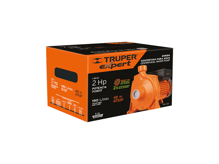 Bomba Centrífuga para Agua Truper 10066, 2 HP, Modelo Europeo - Foto 6 | aztools.co