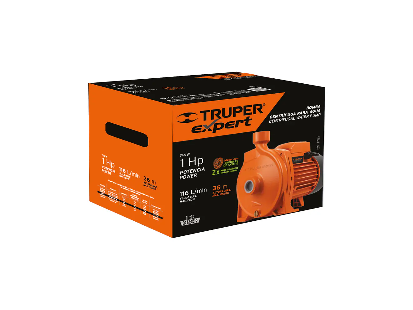 Bomba Centrífuga para Agua Truper 10074, 1 HP, Modelo Europeo - Foto 6 | aztools.co