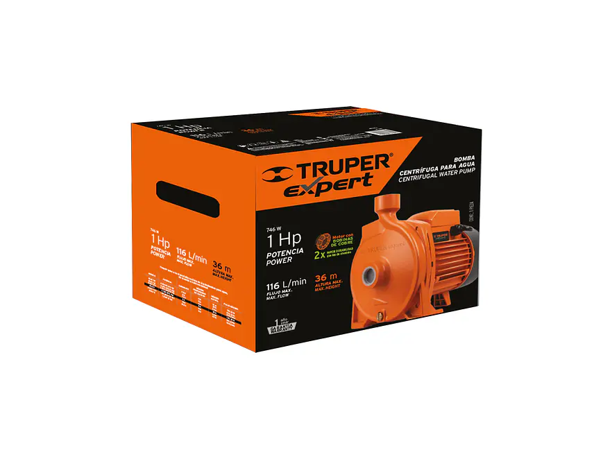 Bomba Centrífuga para Agua Truper 10074, 1 HP, Modelo Europeo - Foto 6 | aztools.co