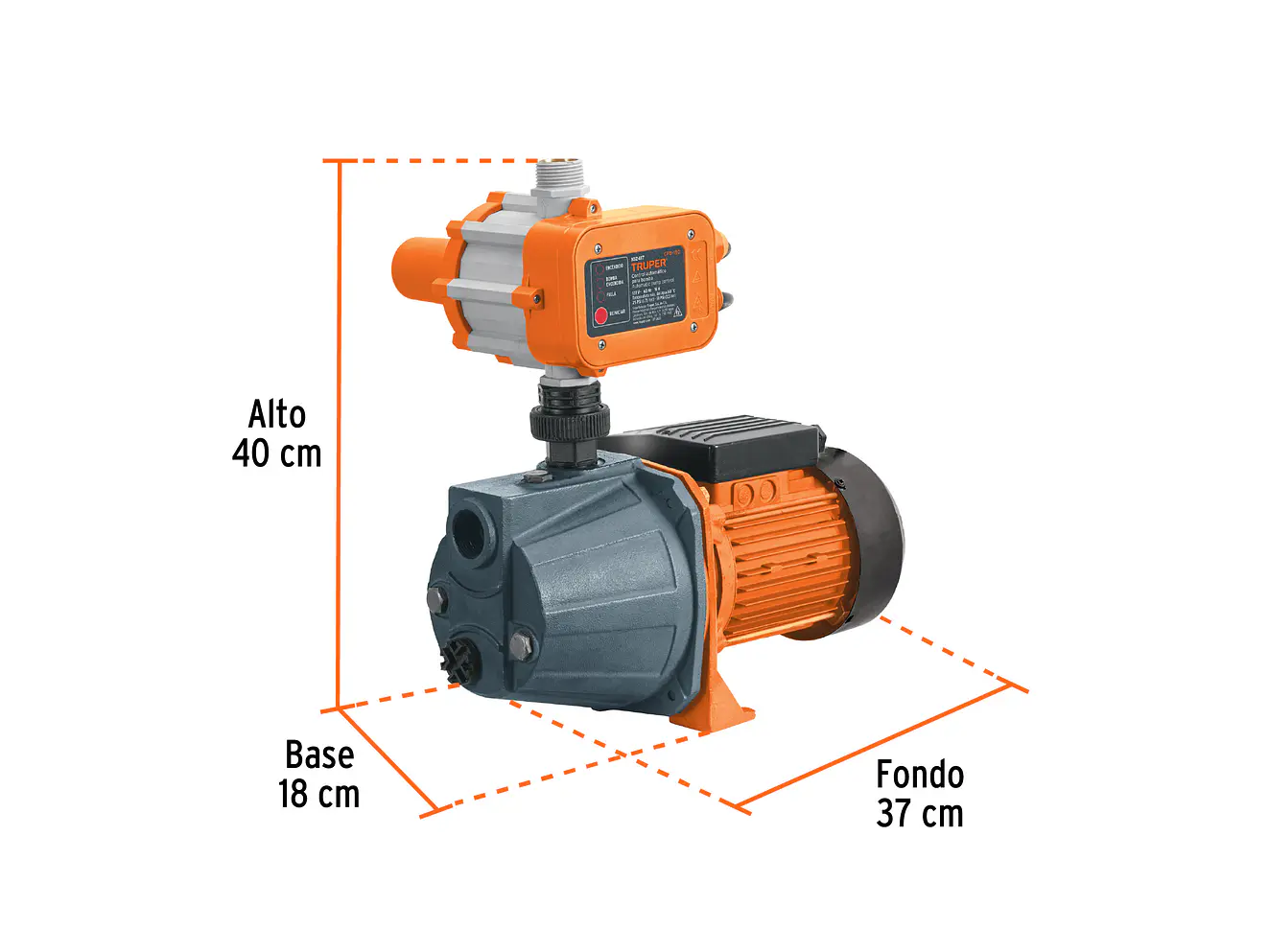 Bomba Presurizadora Jet Truper PRE-1 102855 1 HP 50m Altura 2 Servicios 110V - Foto 3 | aztools.co