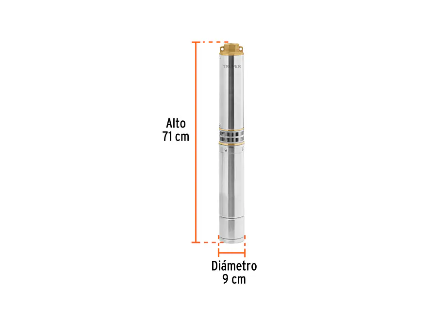 Bomba de Agua Sumergible Tipo Bala TRUPER 102975 1 HP (220V) - Foto 3 | aztools.co