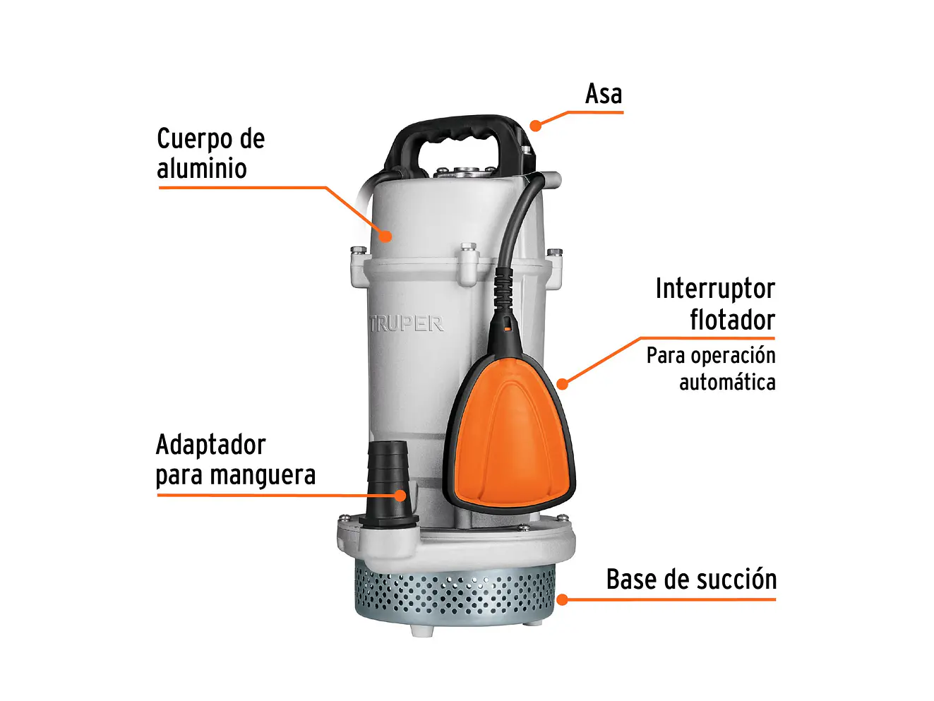 Bomba Sumergible para Agua Limpia Truper 15003 - Foto 2 | aztools.co