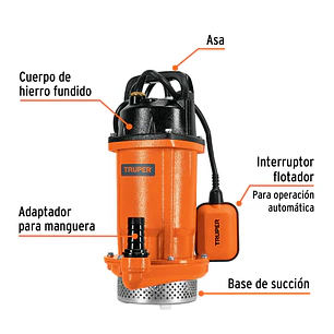 Bomba Sumergible para Agua Truper 100171, 1 HP