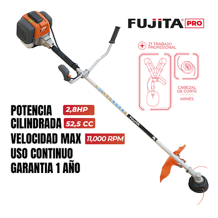 Guadaña Fujita FC53PRO 52.5 cc, 2.8 HP, Robusta y de Uso Profesional 3