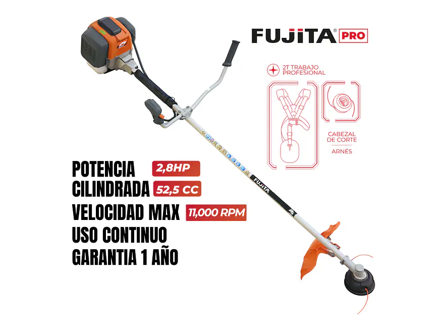 Guadaña Fujita FC53PRO 52.5 cc, 2.8 HP, Robusta y de Uso Profesional - Foto 3 | aztools.co
