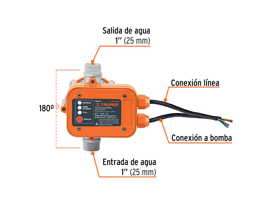 Control Automático de Presión Truper 102417, 180° - Foto 2 | aztools.co