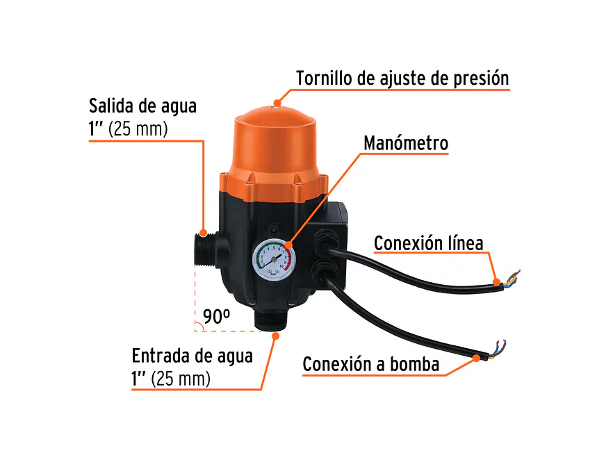 Control Automático de Presión Truper 102416, 90° - Foto 2 | aztools.co