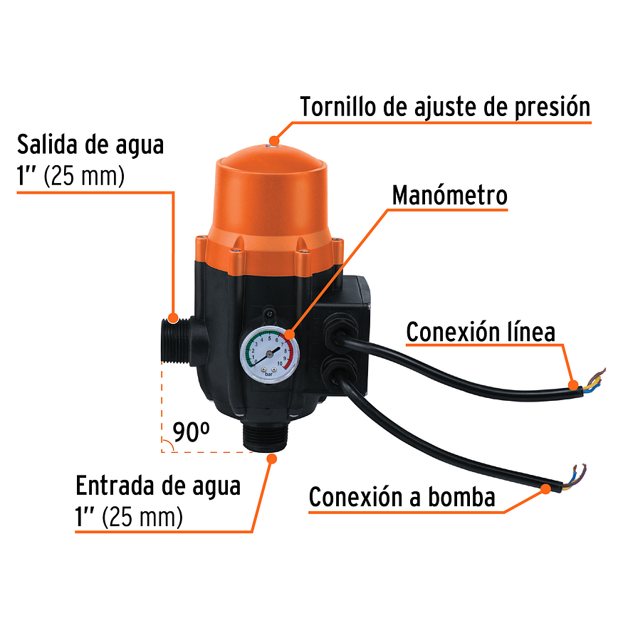 Control Automático de Presión Truper 102416, 90° - Foto 2 | aztools.co