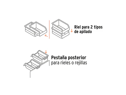 Gaveta apilable de plástico Truper 11201 41x31x18 cm  - Foto 4 | aztools.co