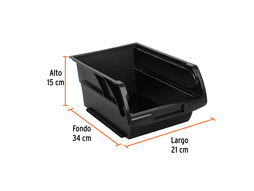 Gaveta apilable de plástico Truper 10891, 34 x 21 x 15 cm