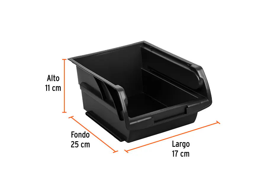  Gaveta apilable de plástico Truper 10890, 24.5 x 17 x 11 cm
