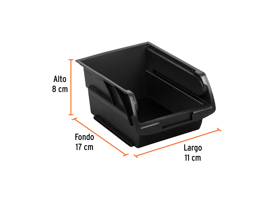 Gaveta apilable de plástico Truper 10889, 16.5 x 10.5 x 7.5 cm