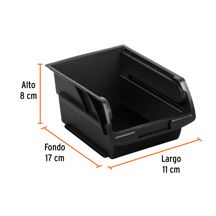 Gaveta apilable de plástico Truper 10889, 16.5 x 10.5 x 7.5 cm