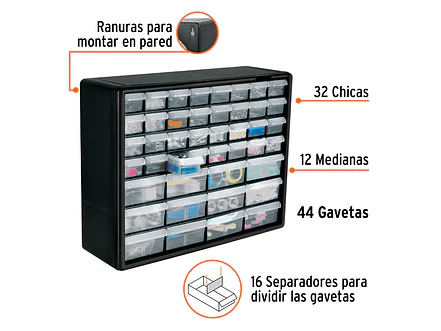 Organizador Truper 102642, con 44 Gavetas - Foto 2 | aztools.co