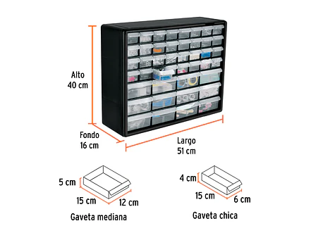 Organizador Truper 102642, con 44 Gavetas - Foto 3 | aztools.co