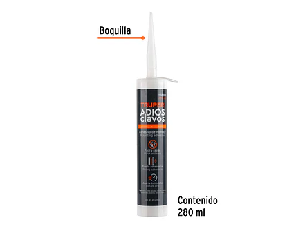 Adhesivo de Montaje Truper 102280, Adiós Clavos, 420 g, Blanco - Foto 2 | aztools.co