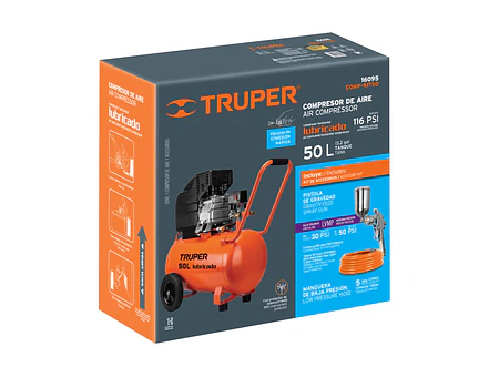 Kit Compresor Truper 16095, 50L Lubricado, 127V - Foto 4 | aztools.co